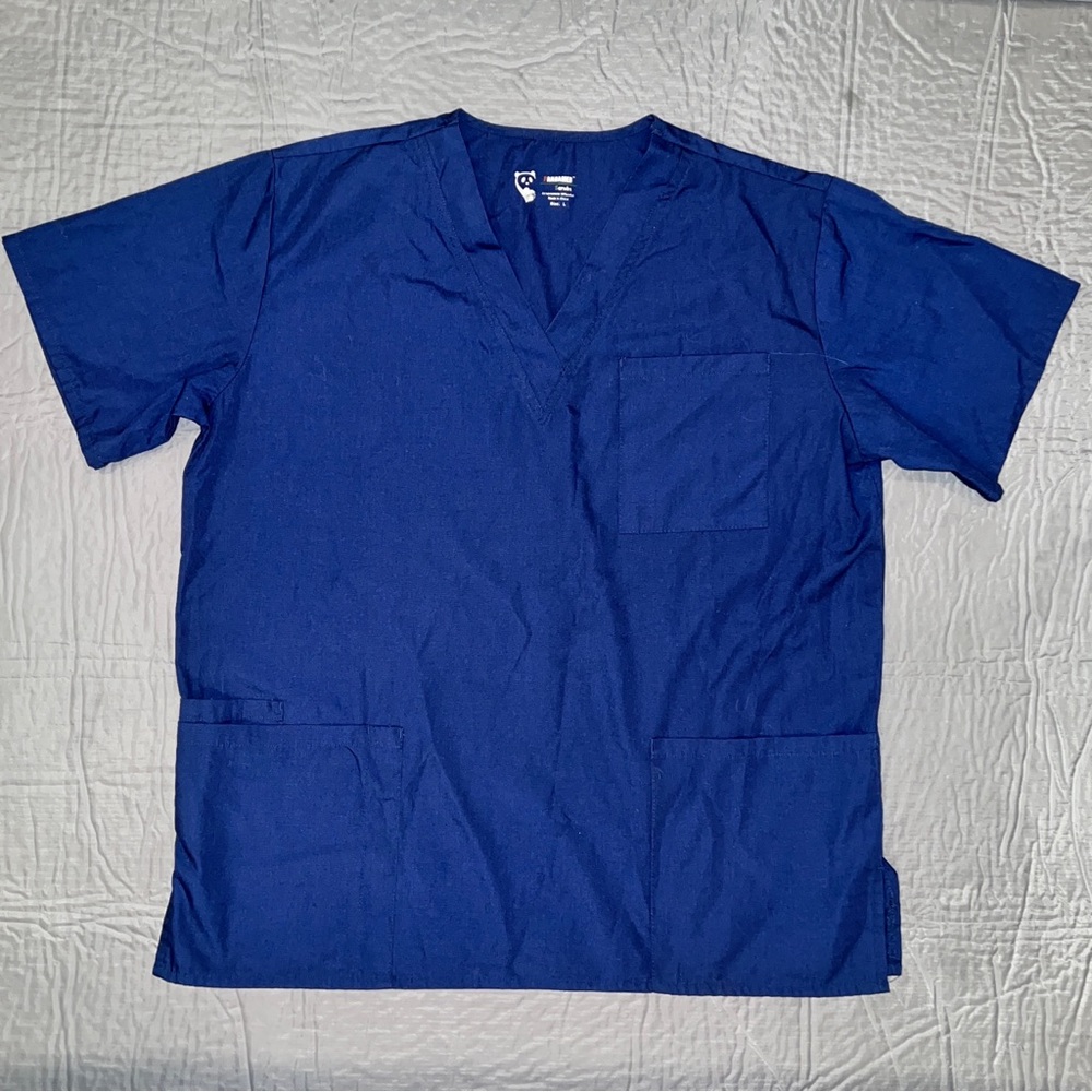 Pandamed scrub top, navy blue, size L